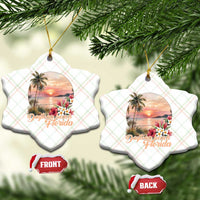 Daytona Beach Florida Ceramic Ornament Tropical Palm Tree Ocean Travel Gift