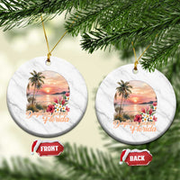 Daytona Beach Florida Ceramic Ornament Tropical Palm Tree Ocean Travel Gift