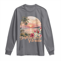 Daytona Beach Florida Long Sleeve Shirt Tropical Palm Tree Ocean Travel Gift