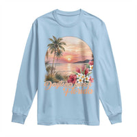Daytona Beach Florida Long Sleeve Shirt Tropical Palm Tree Ocean Travel Gift