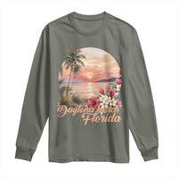 Daytona Beach Florida Long Sleeve Shirt Tropical Palm Tree Ocean Travel Gift