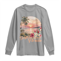 Daytona Beach Florida Long Sleeve Shirt Tropical Palm Tree Ocean Travel Gift