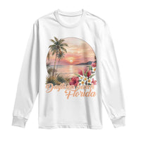 Daytona Beach Florida Long Sleeve Shirt Tropical Palm Tree Ocean Travel Gift
