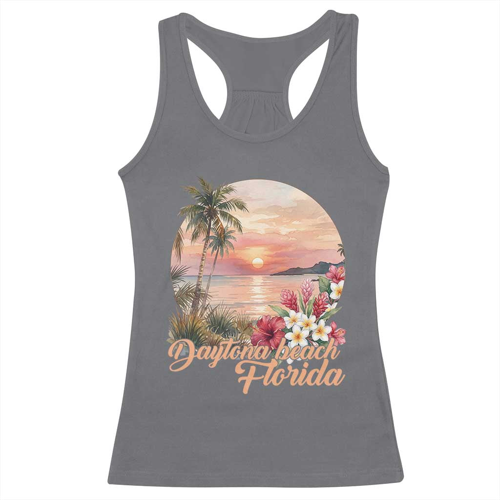 Daytona Beach Florida Racerback Tank Top Tropical Palm Tree Ocean Travel Gift
