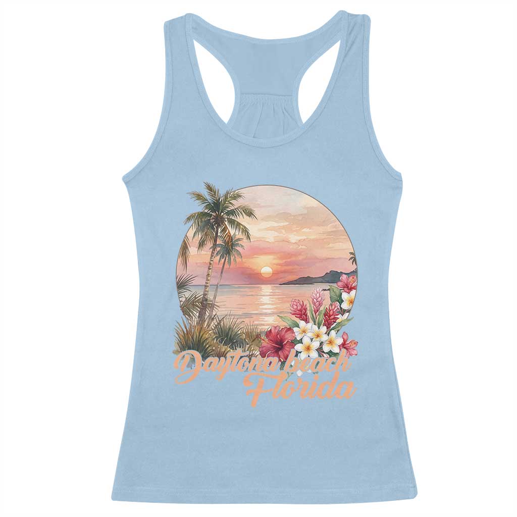 Daytona Beach Florida Racerback Tank Top Tropical Palm Tree Ocean Travel Gift