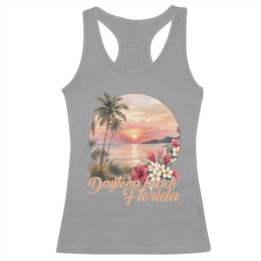 Daytona Beach Florida Racerback Tank Top Tropical Palm Tree Ocean Travel Gift