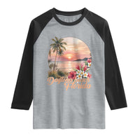 Daytona Beach Florida Raglan Shirt Tropical Palm Tree Ocean Travel Gift