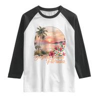Daytona Beach Florida Raglan Shirt Tropical Palm Tree Ocean Travel Gift