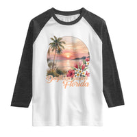 Daytona Beach Florida Raglan Shirt Tropical Palm Tree Ocean Travel Gift