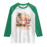 Daytona Beach Florida Raglan Shirt Tropical Palm Tree Ocean Travel Gift