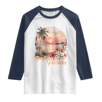 Daytona Beach Florida Raglan Shirt Tropical Palm Tree Ocean Travel Gift