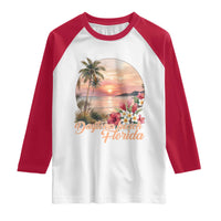 Daytona Beach Florida Raglan Shirt Tropical Palm Tree Ocean Travel Gift