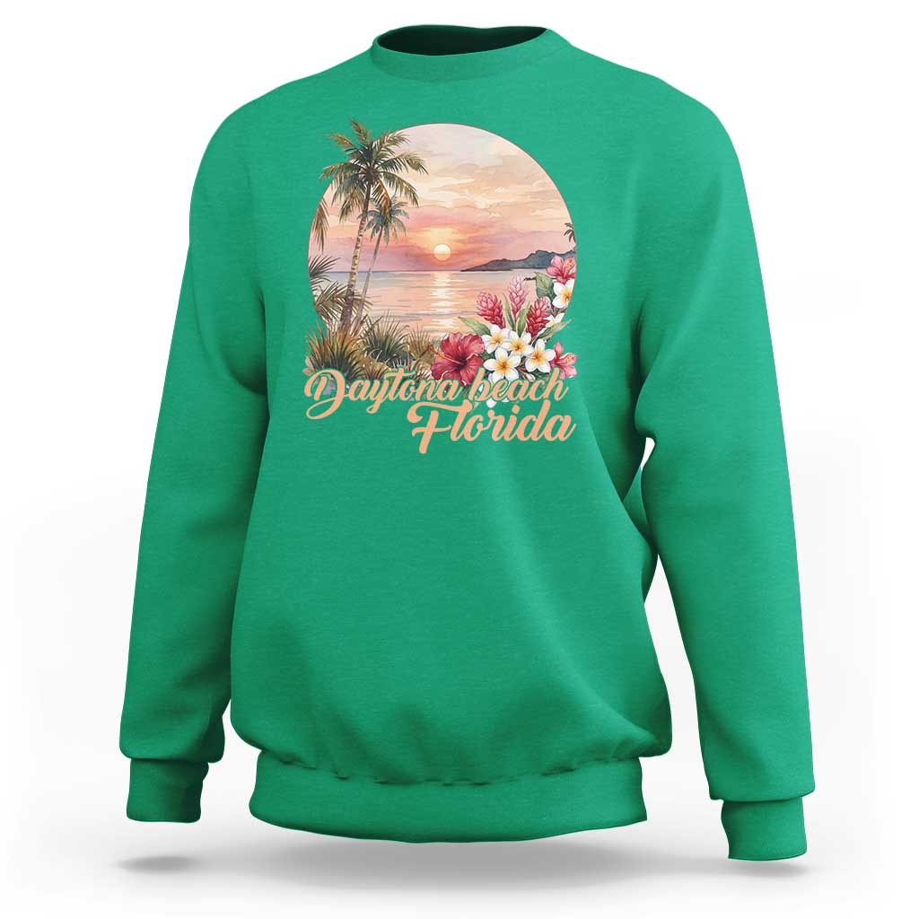Daytona Beach Florida Sweatshirt Tropical Palm Tree Ocean Travel Gift
