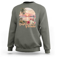 Daytona Beach Florida Sweatshirt Tropical Palm Tree Ocean Travel Gift