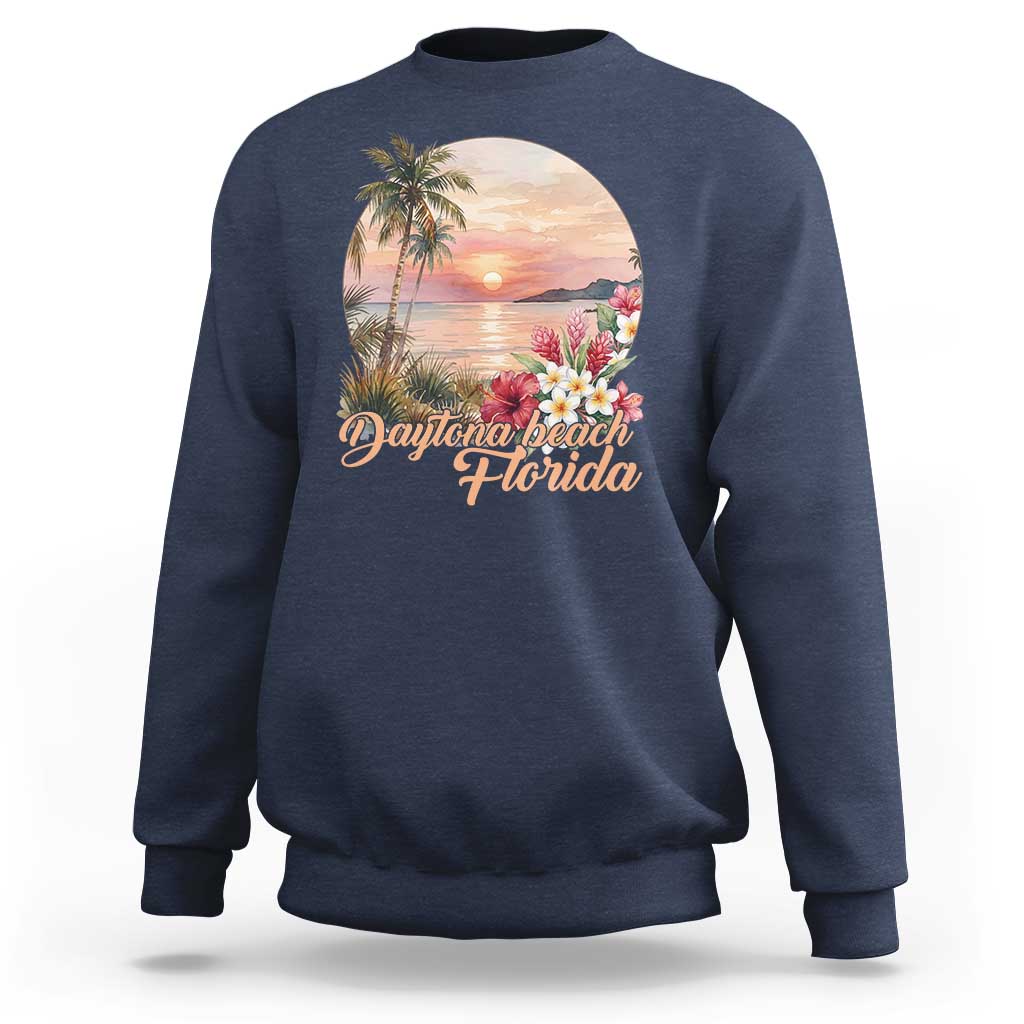Daytona Beach Florida Sweatshirt Tropical Palm Tree Ocean Travel Gift