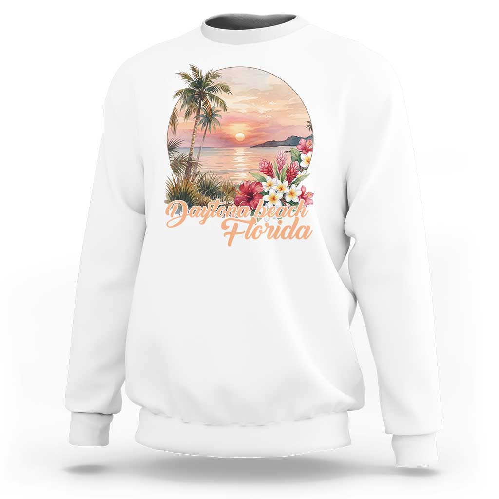 Daytona Beach Florida Sweatshirt Tropical Palm Tree Ocean Travel Gift