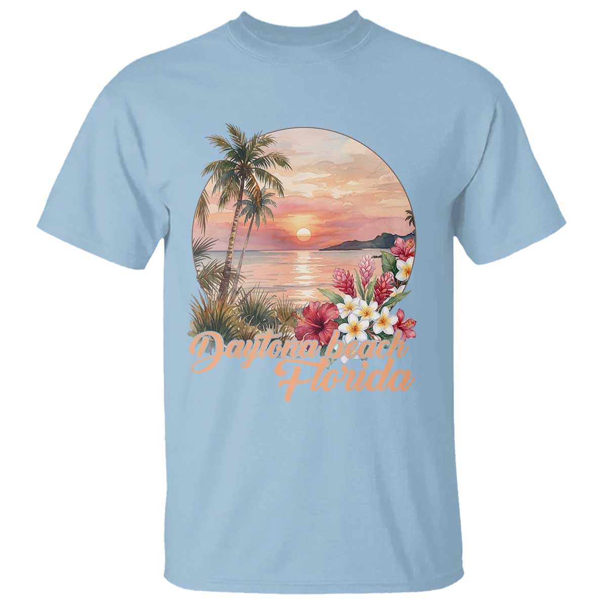 Daytona Beach Florida T Shirt Tropical Palm Tree Ocean Travel Gift
