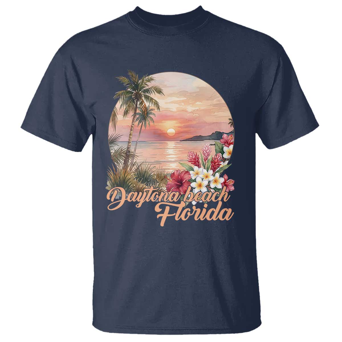 Daytona Beach Florida T Shirt Tropical Palm Tree Ocean Travel Gift