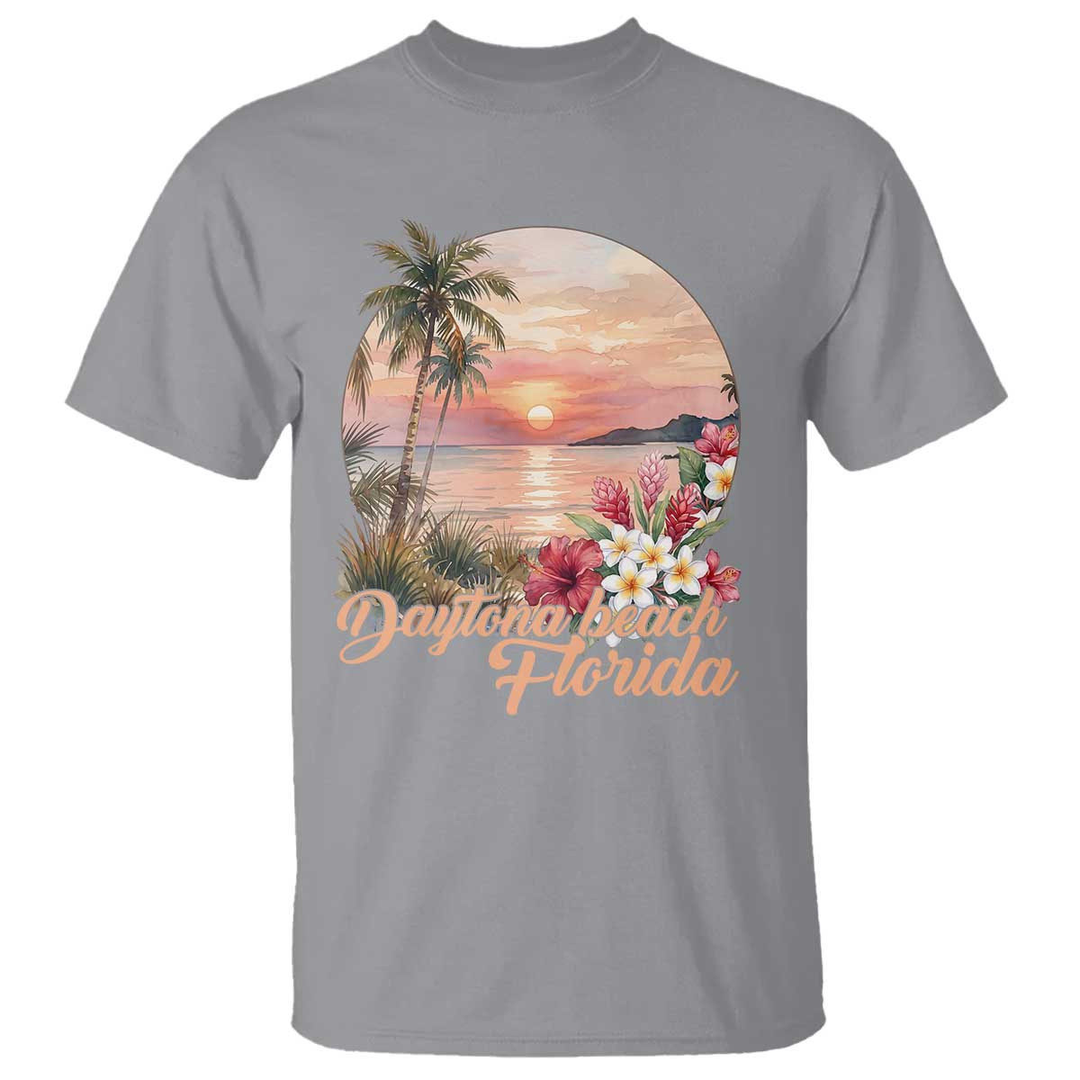 Daytona Beach Florida T Shirt Tropical Palm Tree Ocean Travel Gift