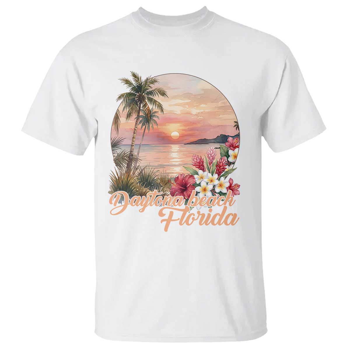 Daytona Beach Florida T Shirt Tropical Palm Tree Ocean Travel Gift
