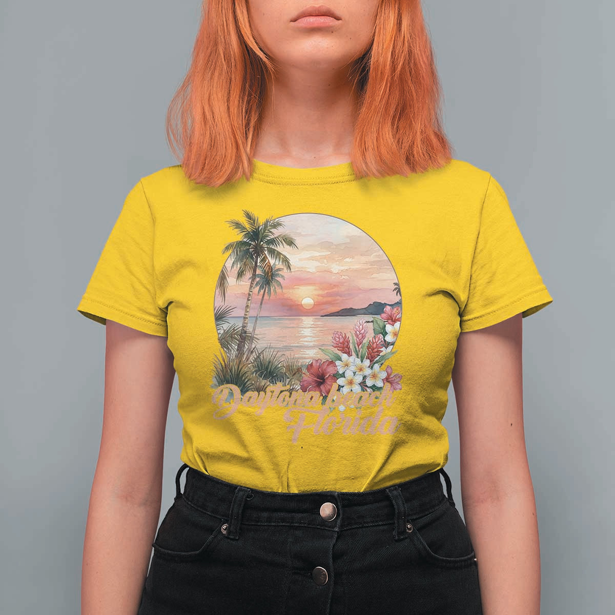 Daytona Beach Florida T Shirt For Women Tropical Palm Tree Ocean Travel Gift