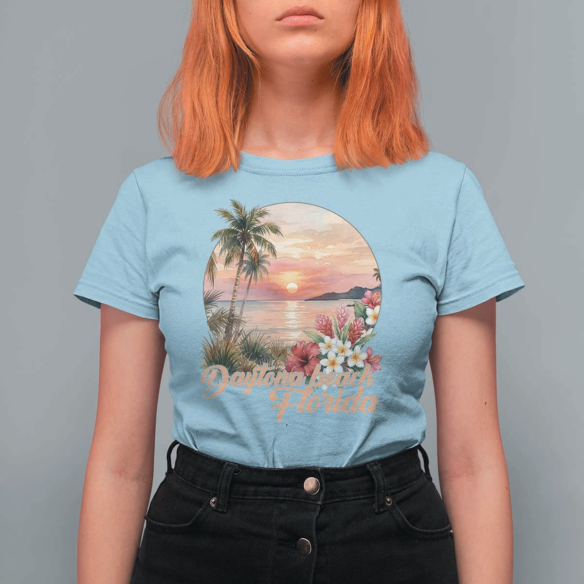 Daytona Beach Florida T Shirt For Women Tropical Palm Tree Ocean Travel Gift