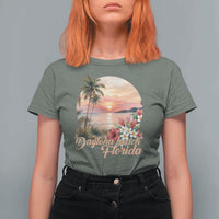 Daytona Beach Florida T Shirt For Women Tropical Palm Tree Ocean Travel Gift