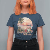 Daytona Beach Florida T Shirt For Women Tropical Palm Tree Ocean Travel Gift