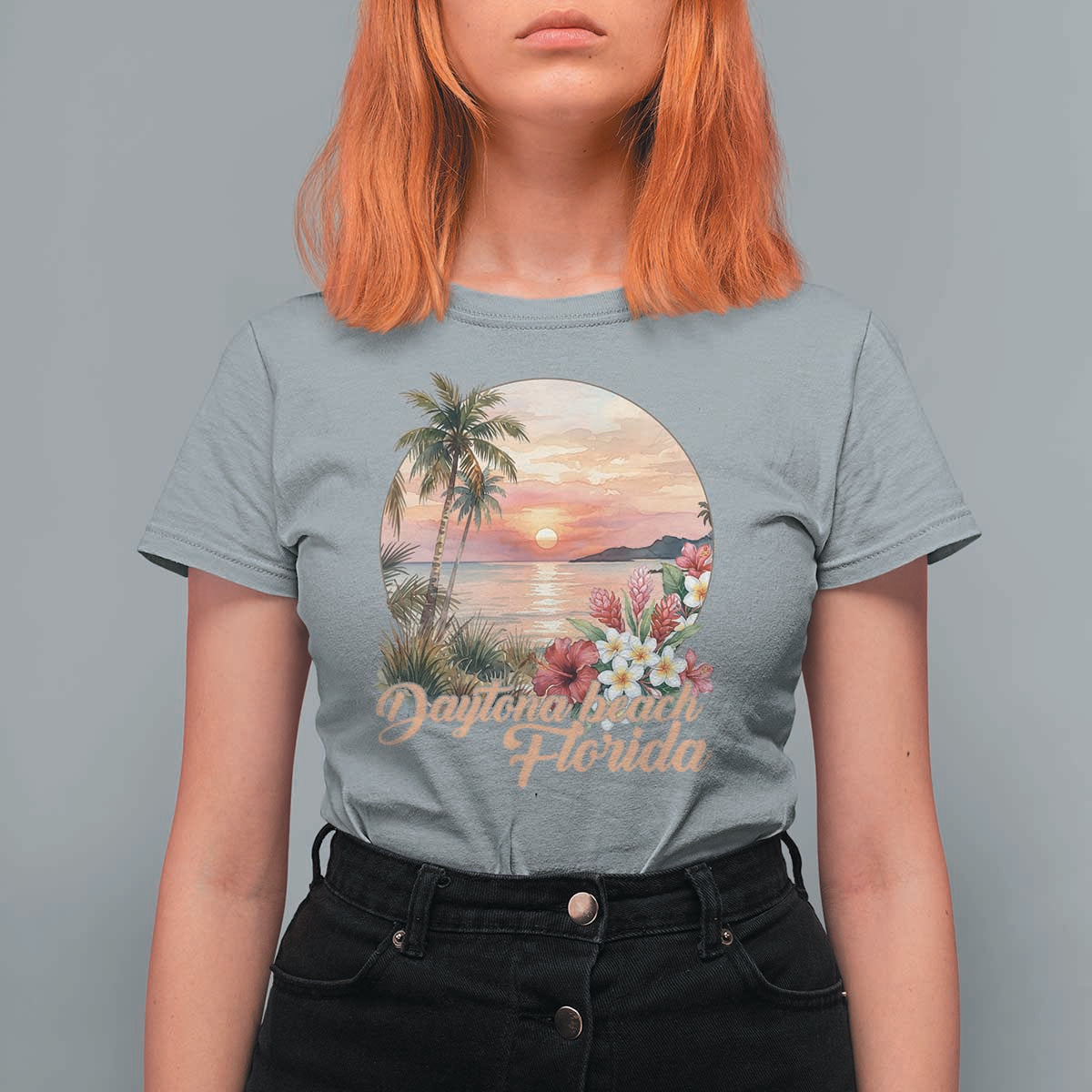 Daytona Beach Florida T Shirt For Women Tropical Palm Tree Ocean Travel Gift