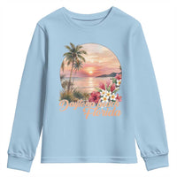 Daytona Beach Florida Youth Sweatshirt Tropical Palm Tree Ocean Travel Gift