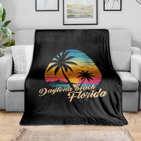 Vintage Daytona Beach Florida Throw Blanket Summer Vacation Graphic