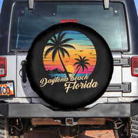 Vintage Daytona Beach Florida Spare Tire Cover Summer Vacation Graphic