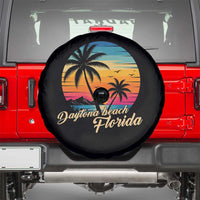 Vintage Daytona Beach Florida Spare Tire Cover Summer Vacation Graphic