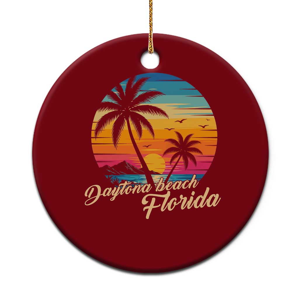 Vintage Daytona Beach Florida Ceramic Ornament Summer Vacation Graphic
