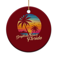 Vintage Daytona Beach Florida Ceramic Ornament Summer Vacation Graphic