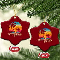 Vintage Daytona Beach Florida Ceramic Ornament Summer Vacation Graphic