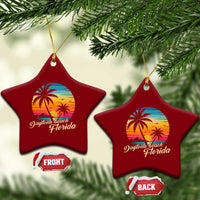 Vintage Daytona Beach Florida Ceramic Ornament Summer Vacation Graphic