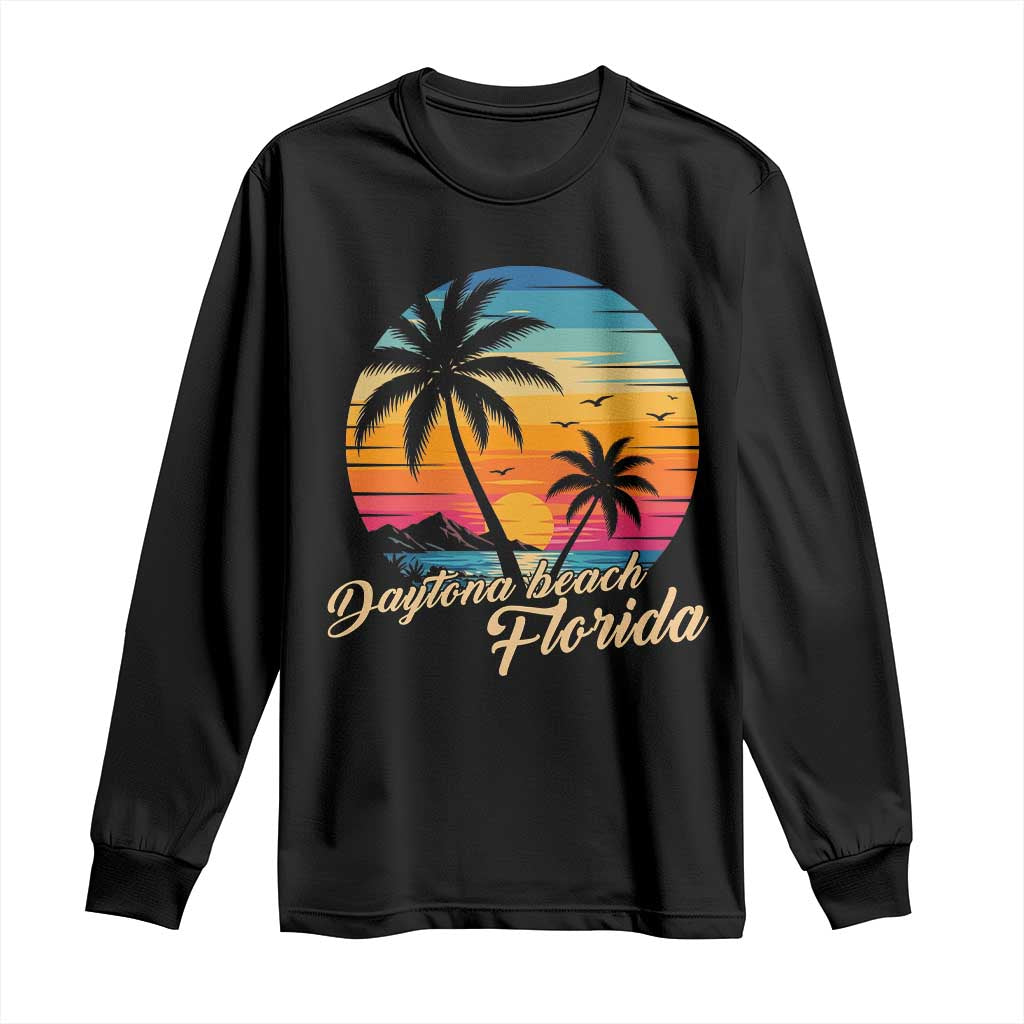 Vintage Daytona Beach Florida Long Sleeve Shirt Summer Vacation Graphic