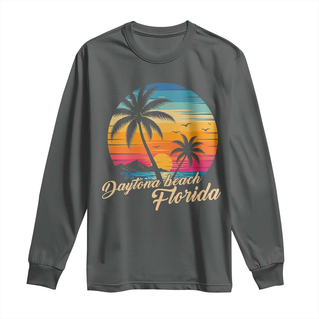 Vintage Daytona Beach Florida Long Sleeve Shirt Summer Vacation Graphic