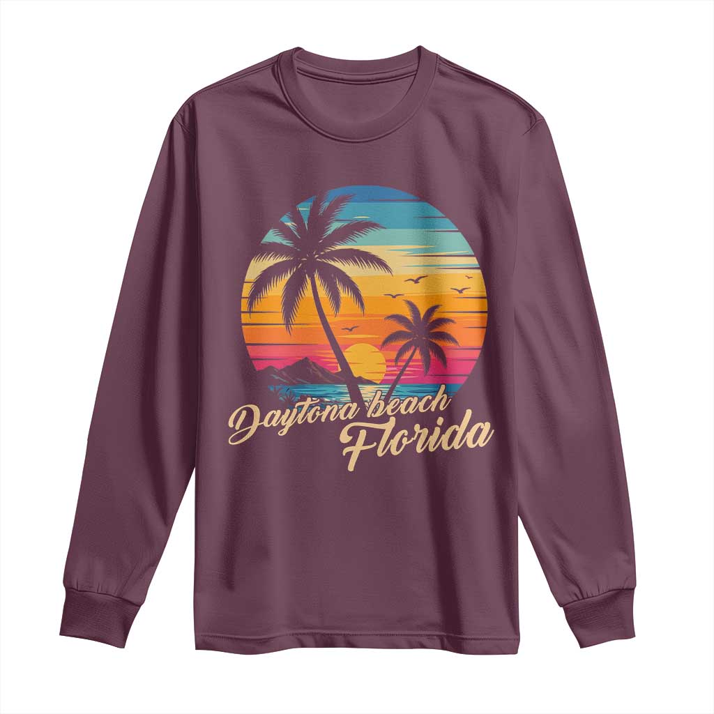Vintage Daytona Beach Florida Long Sleeve Shirt Summer Vacation Graphic