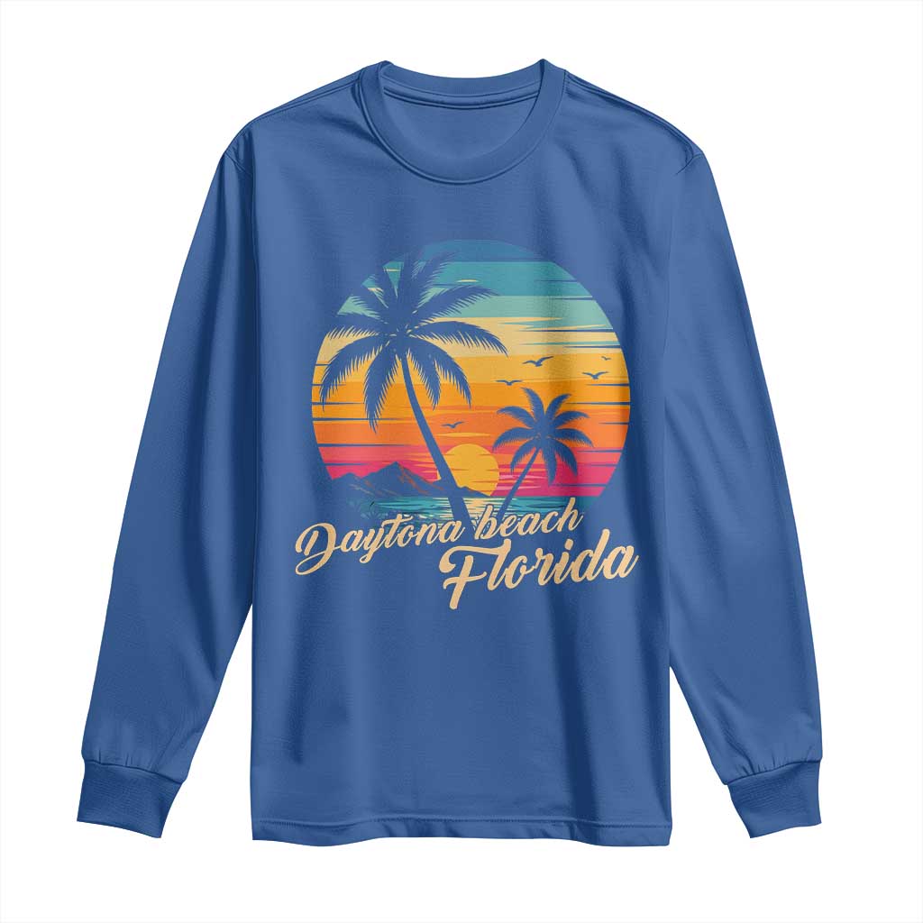 Vintage Daytona Beach Florida Long Sleeve Shirt Summer Vacation Graphic