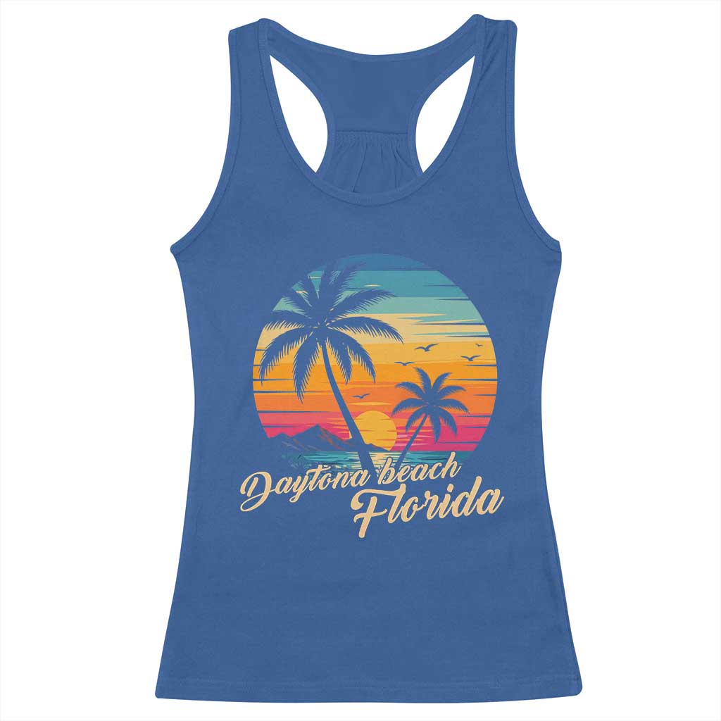 Vintage Daytona Beach Florida Racerback Tank Top Summer Vacation Graphic