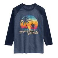 Vintage Daytona Beach Florida Raglan Shirt Summer Vacation Graphic