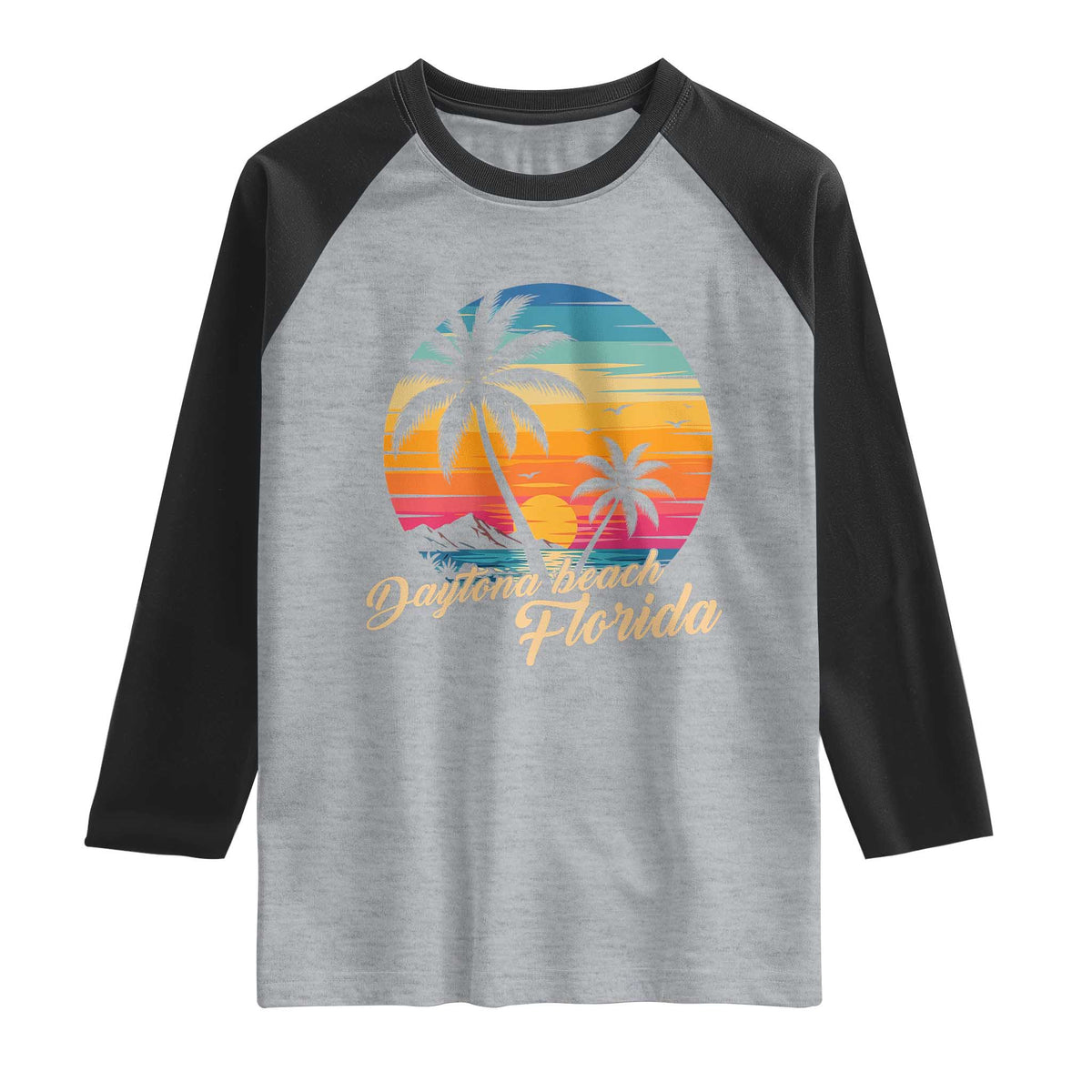Vintage Daytona Beach Florida Raglan Shirt Summer Vacation Graphic