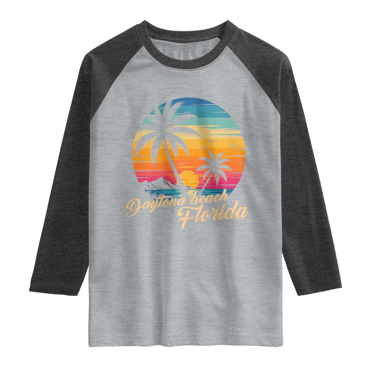 Vintage Daytona Beach Florida Raglan Shirt Summer Vacation Graphic