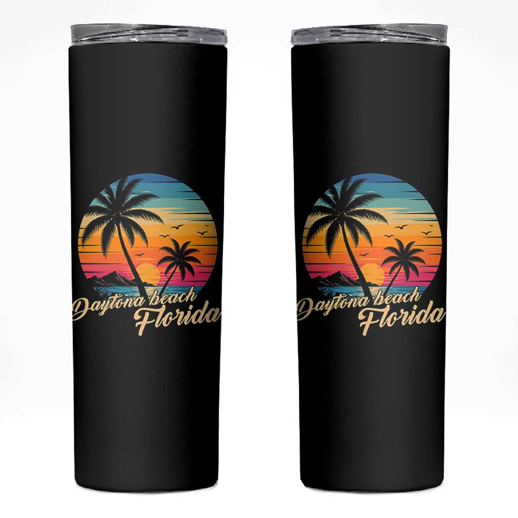 Vintage Daytona Beach Florida Skinny Tumbler Summer Vacation Graphic