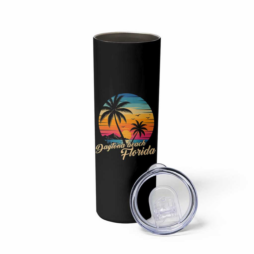 Vintage Daytona Beach Florida Skinny Tumbler Summer Vacation Graphic