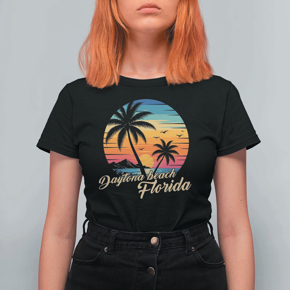 Vintage Daytona Beach Florida T Shirt For Women Summer Vacation Graphic