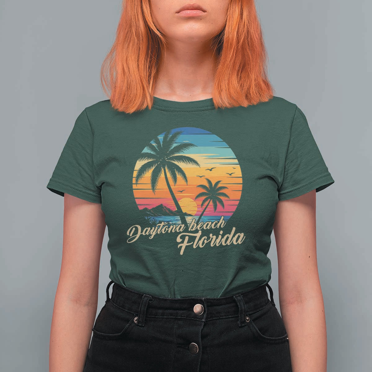 Vintage Daytona Beach Florida T Shirt For Women Summer Vacation Graphic