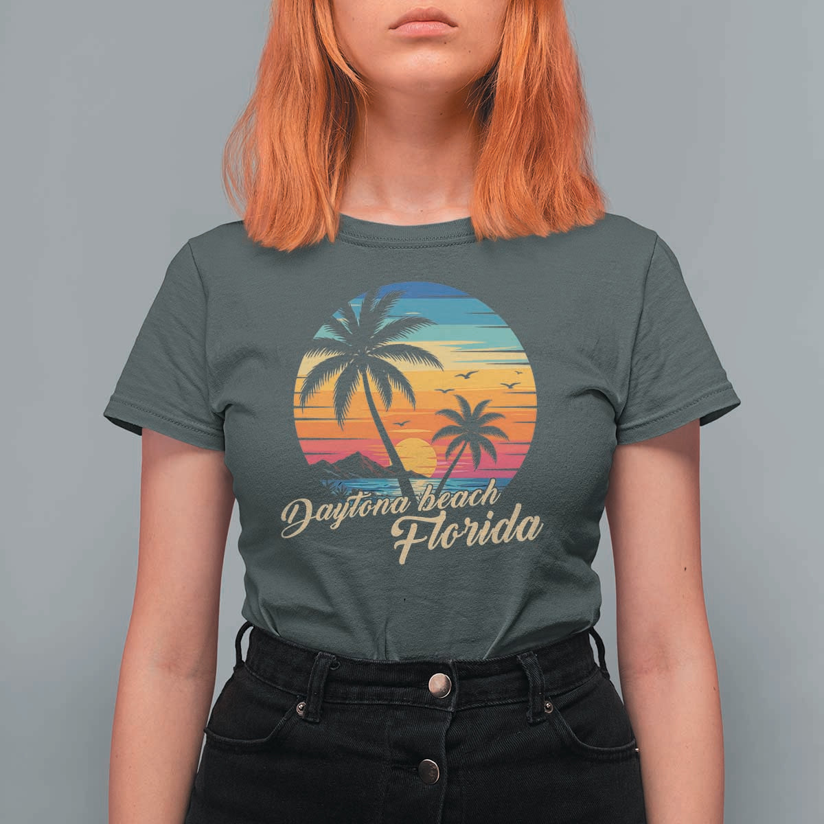 Vintage Daytona Beach Florida T Shirt For Women Summer Vacation Graphic